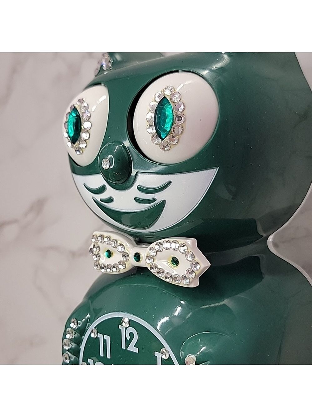 Vintage Ivy Green Jeweled Kit Cat Klock Clock SUPER RARE NOS - Picture 6 of 8